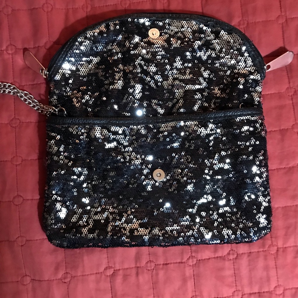 Glitter medium size zip handbag